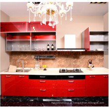 Cabinet de cuisine rouge à haut brillant (fabricant)